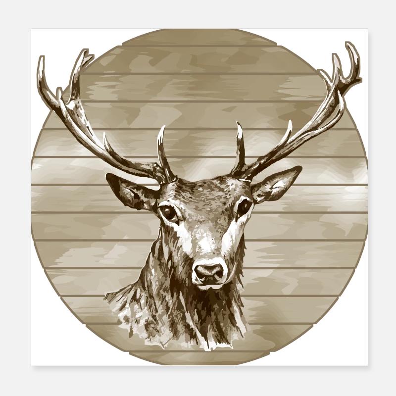 Deer Poster 8" x 8" (20x20 cm)