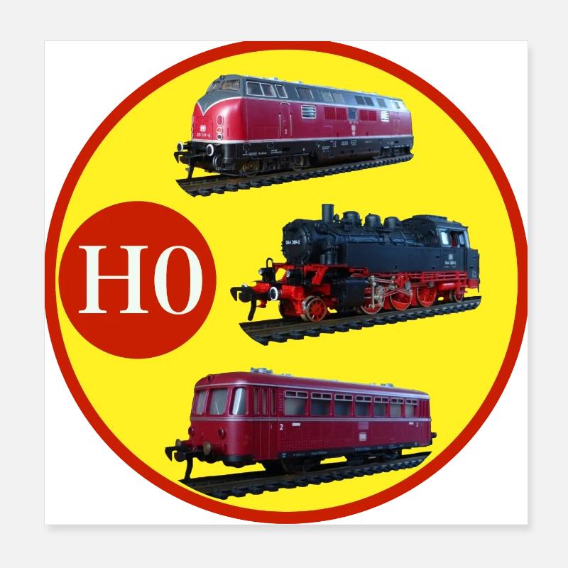 H0 Hobby Modellbahn Poster 20x20 cm