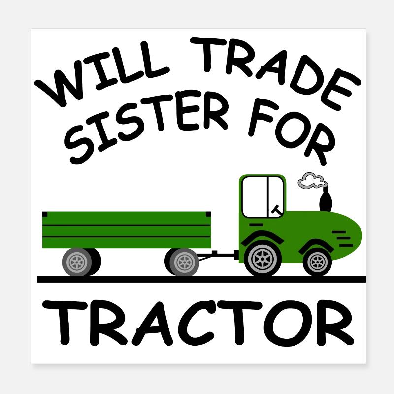 Tractor Poster 8" x 8" (20x20 cm)