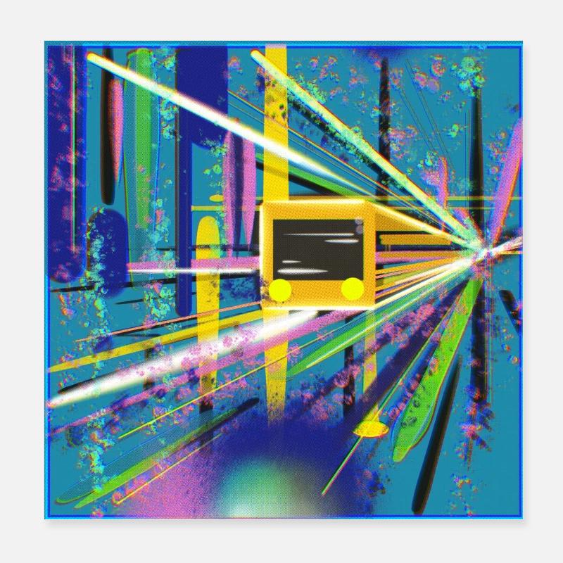 Abstrakte U-Bahn Berlin Graffiti Design Poster 20x20 cm