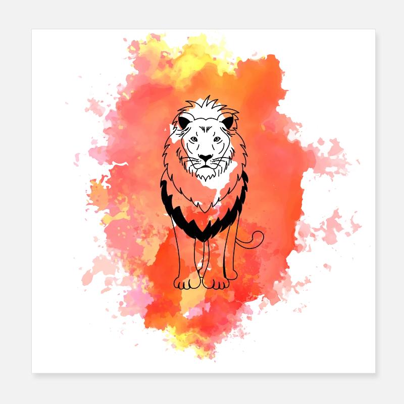 Lion Poster 8" x 8" (20x20 cm)
