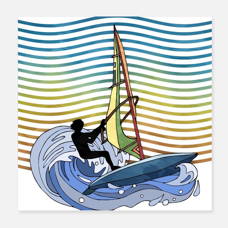 Windsurfen Poster 20x20 cm