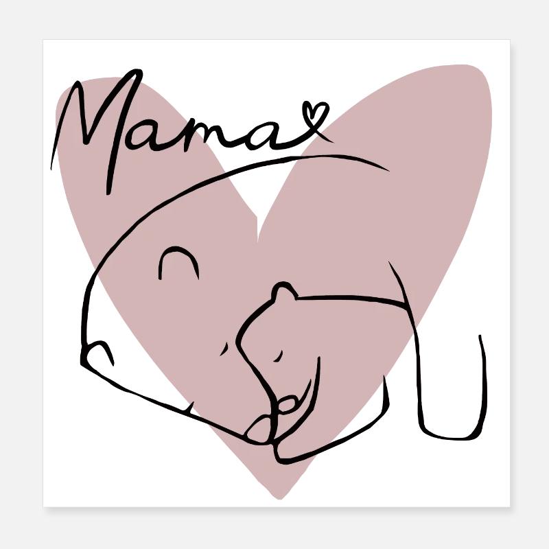 Mama-Bär Poster 20x20 cm