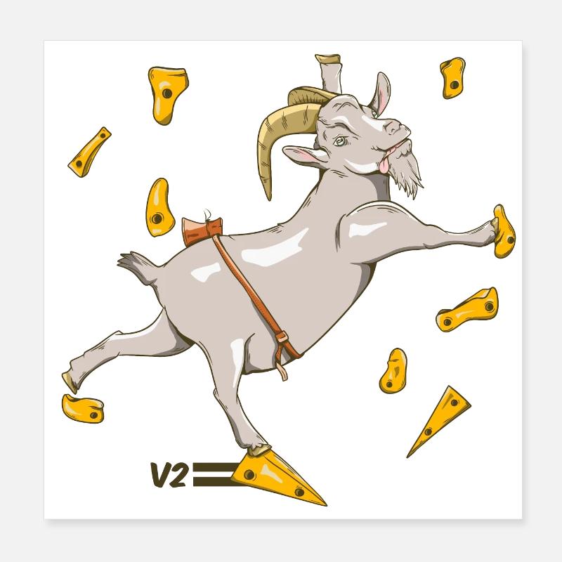 Escalade de rochers de chèvre Poster 20 x 20 cm