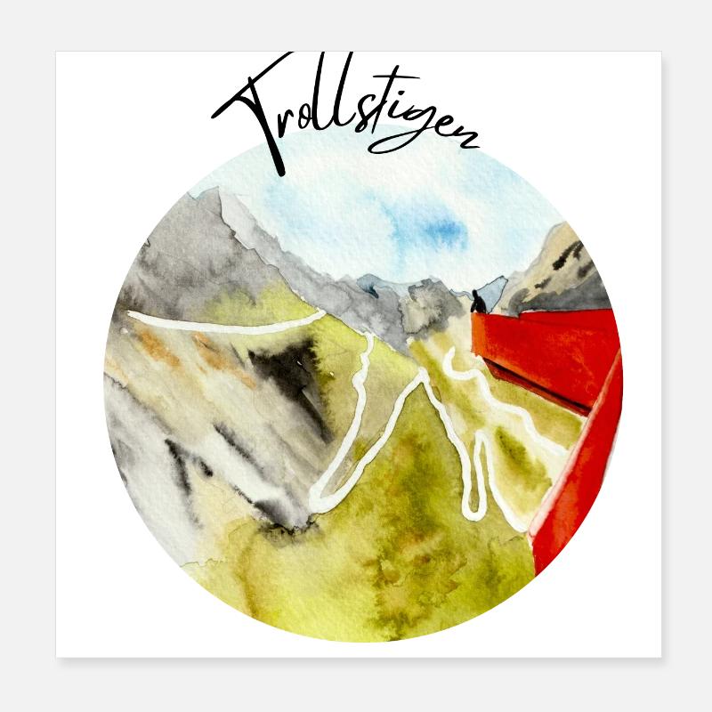 Trollstigen Norway Poster 8" x 8" (20x20 cm)
