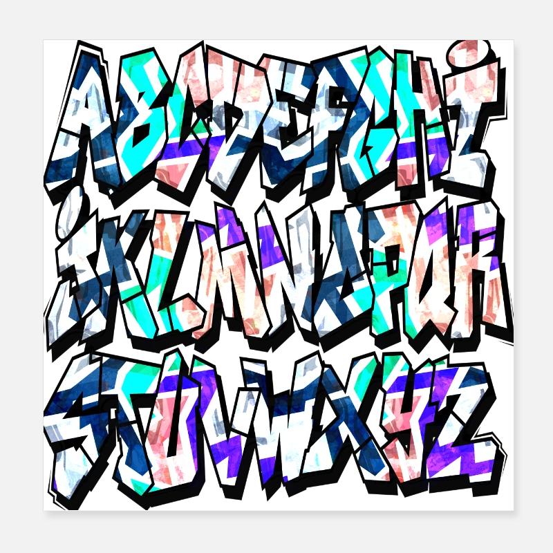 Alphabet graffiti Poster 20 x 20 cm