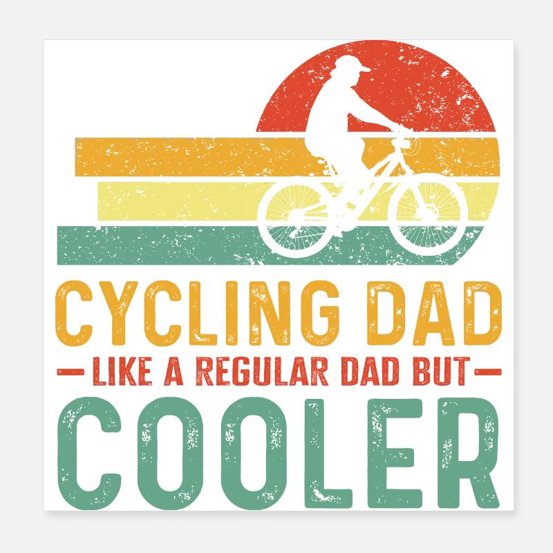 Cycliste papa comme un papa normal seulement plus cool Poster 20 x 20 cm