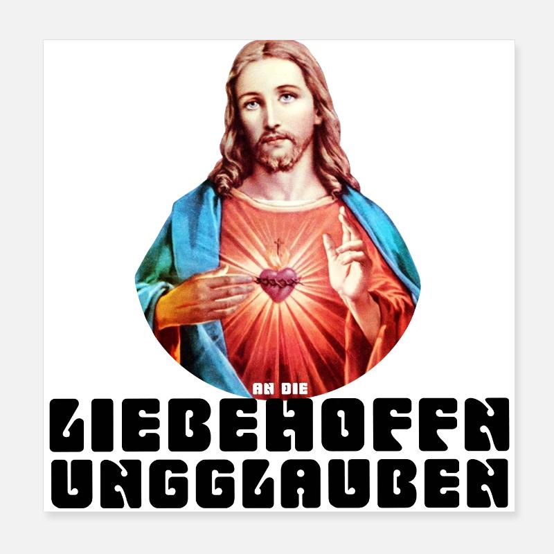 BELIEVING IN LOVE HOPE | Jesus Christ Poster 8" x 8" (20x20 cm)