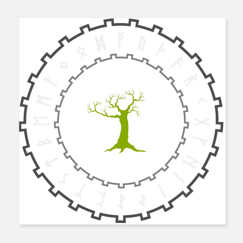 Rune als Runenrad Poster 20x20 cm