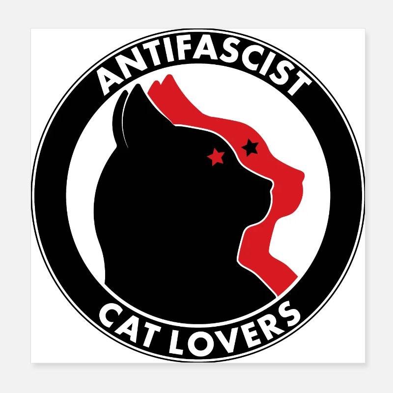 Antifascist Cat Lovers Poster 20x20 cm