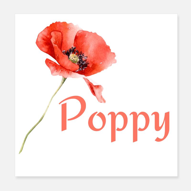 Poppy Poster 8" x 8" (20x20 cm)