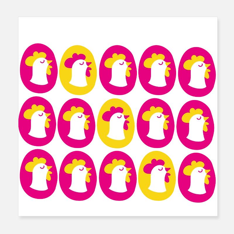 Die Gans mit den goldenen Eiern - Poster 20x20 cm - Weiß
