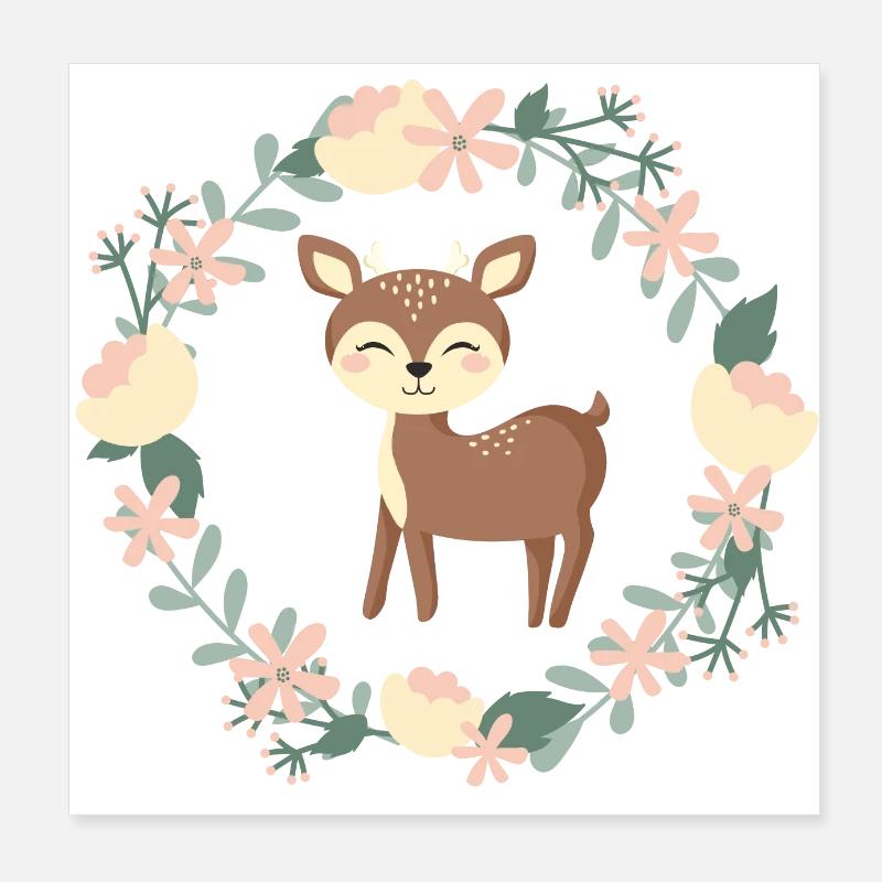 doux petit cerf Poster 20 x 20 cm