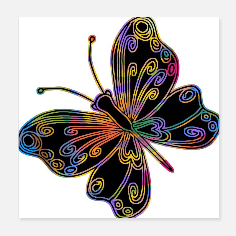 Butterfly Poster 8" x 8" (20x20 cm)