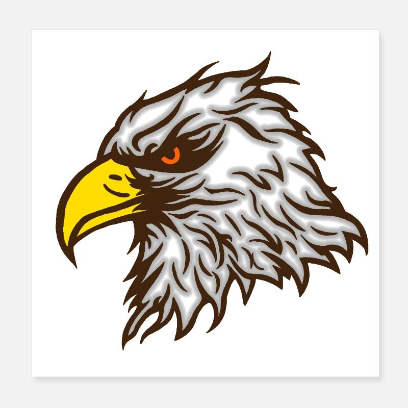 Cool pygargue à tête blanche de couleur aigle Poster 20 x 20 cm