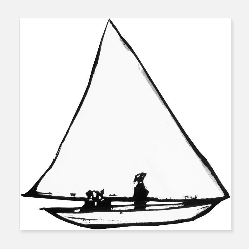 Sailboat Ernst Ludwig Kirchner Poster 8" x 8" (20x20 cm)