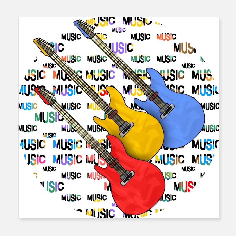 Guitares Poster 20 x 20 cm