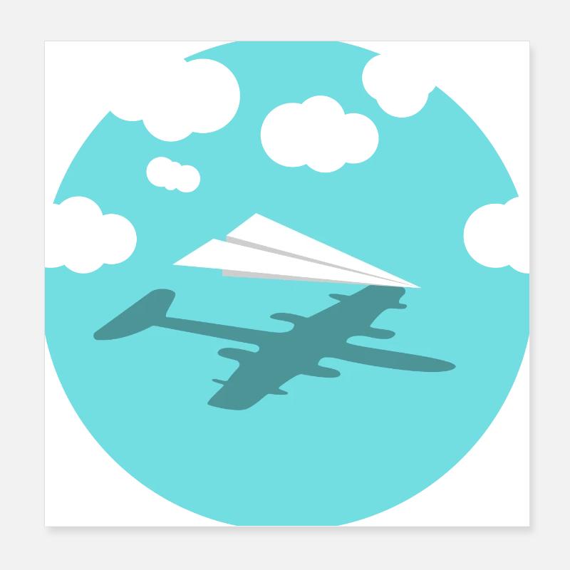 Flugzeug Poster 20x20 cm
