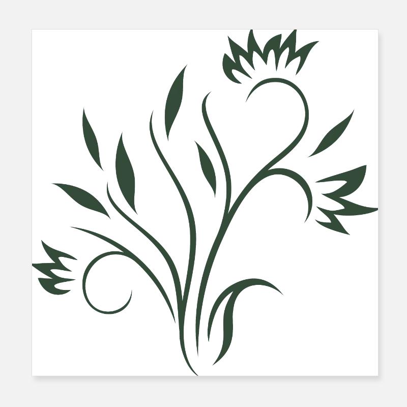 Bel élément floral Poster 20 x 20 cm