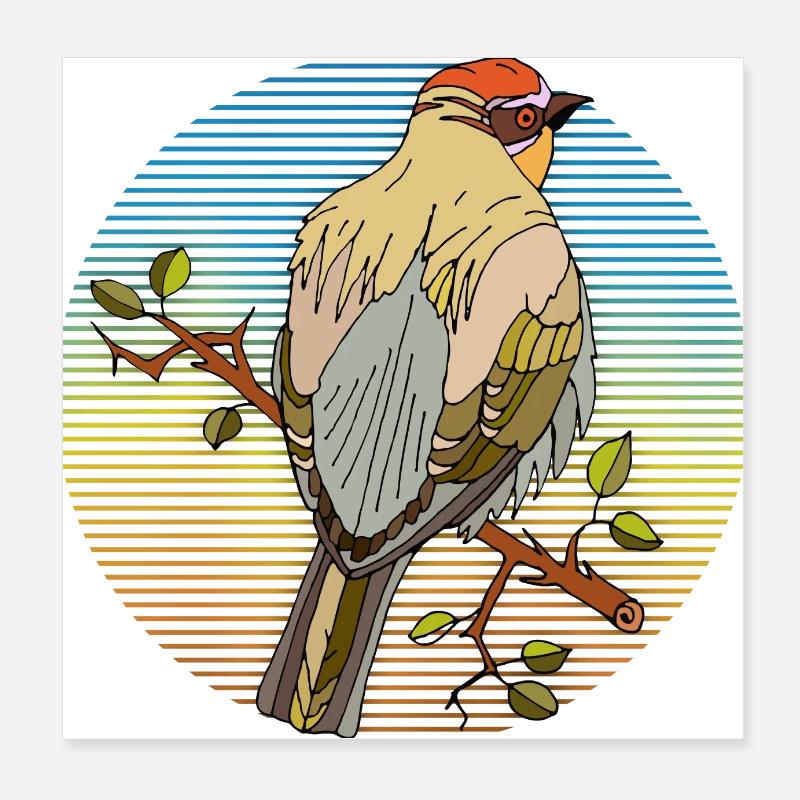 Oiseau Poster 20 x 20 cm
