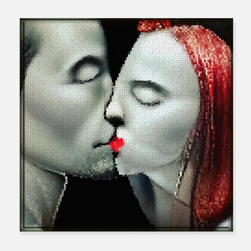Bacio rosso Poster 20x20 cm