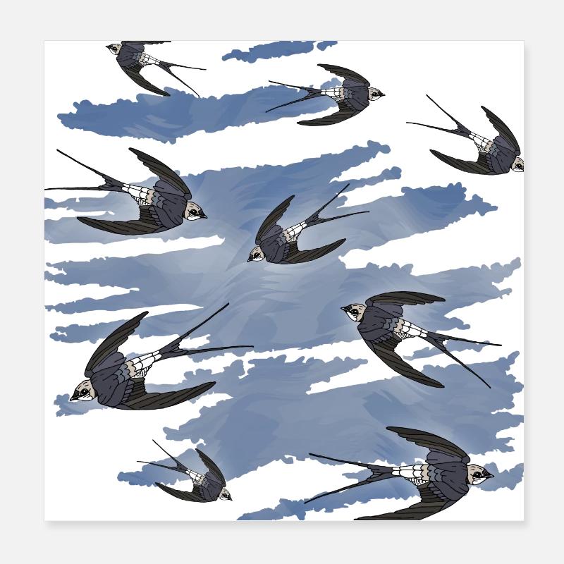 Vögel Poster 20x20 cm