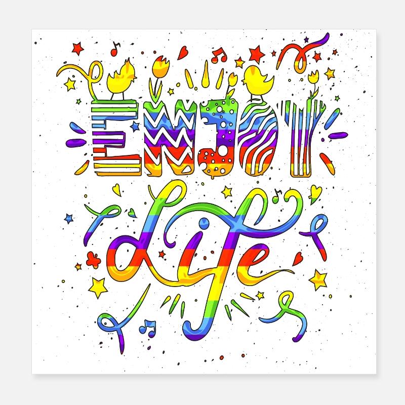 Pensez en dehors des sentiers battus pensées positives heureuses Poster 20 x 20 cm