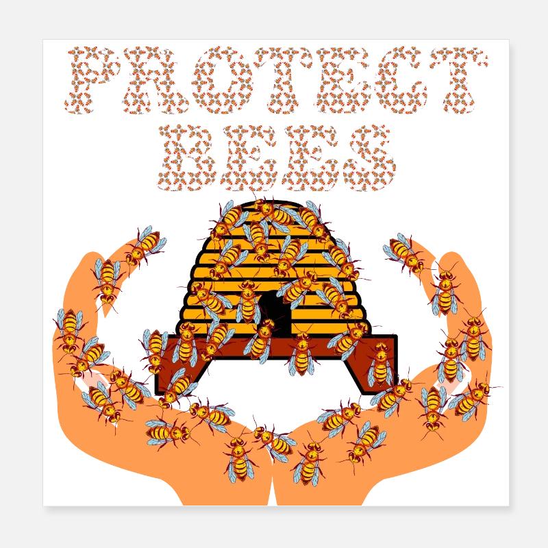 protect bees Poster 8" x 8" (20x20 cm)