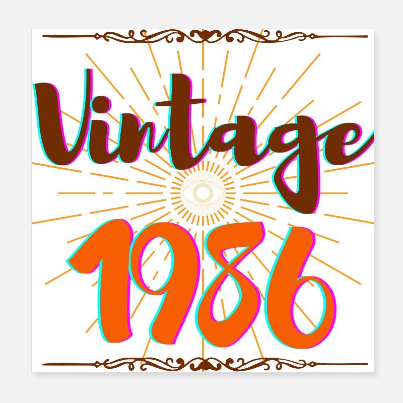 Vintage 1986 Poster 20 x 20 cm