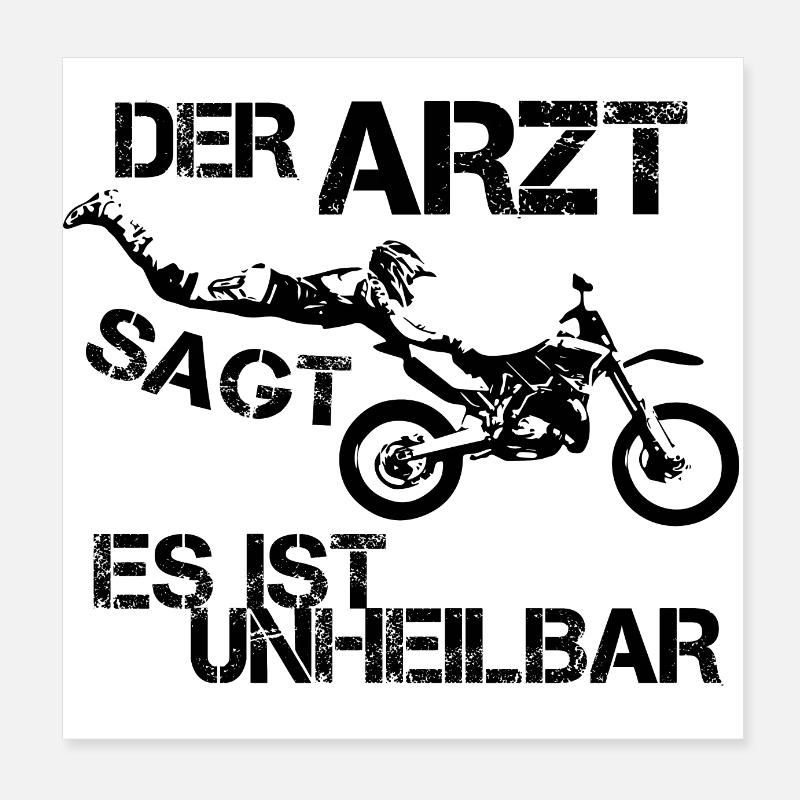 Motocross witzig Geschenk Poster 20x20 cm