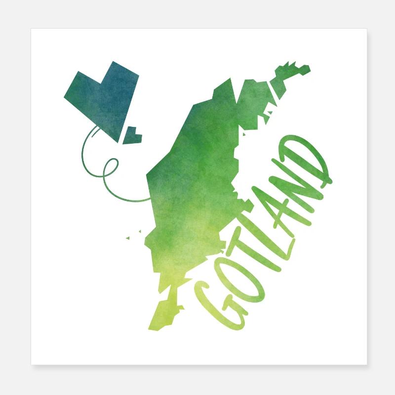 Gotland - Poster 20 x 20 cm - blanc