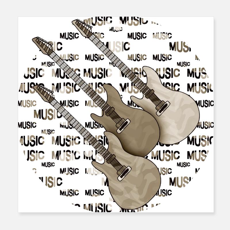 Guitars Poster 8" x 8" (20x20 cm)