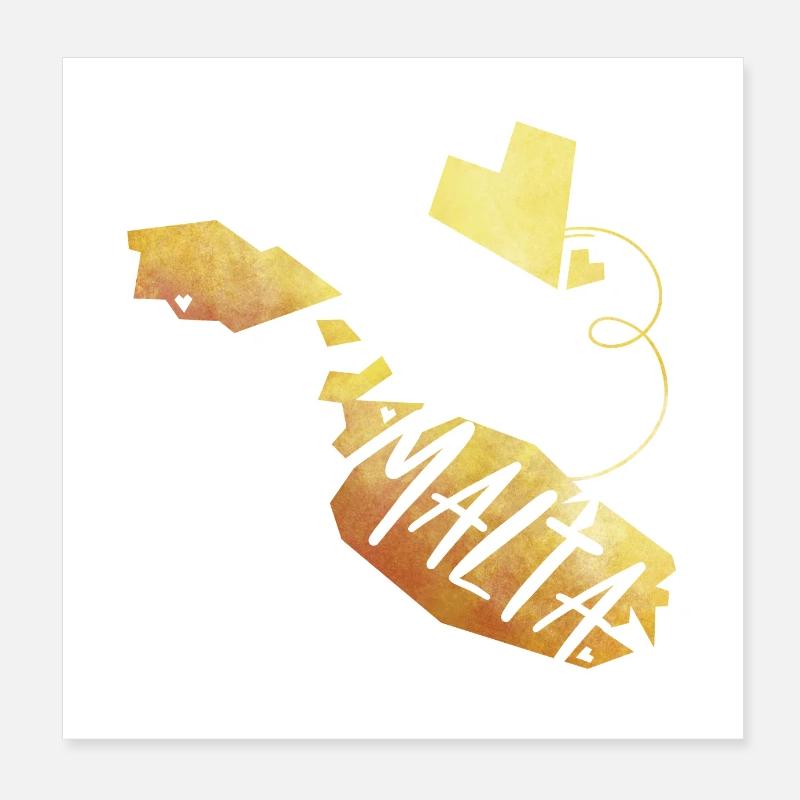 Malte - Poster 20 x 20 cm - blanc