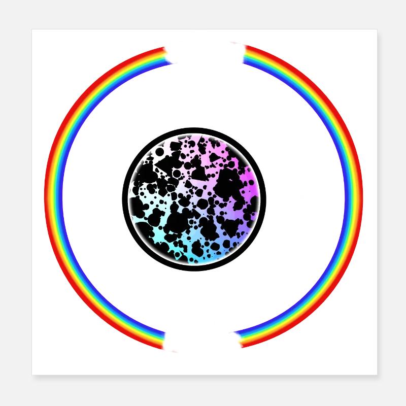 Kaffeetasse mit Regenbogen Poster 20x20 cm