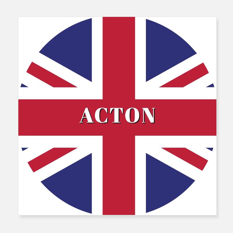 Acton Royaume-Uni Poster 20 x 20 cm