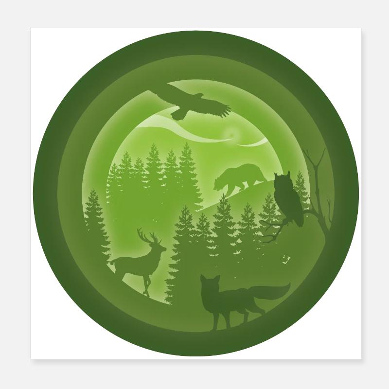 Forest circle Poster 8" x 8" (20x20 cm)