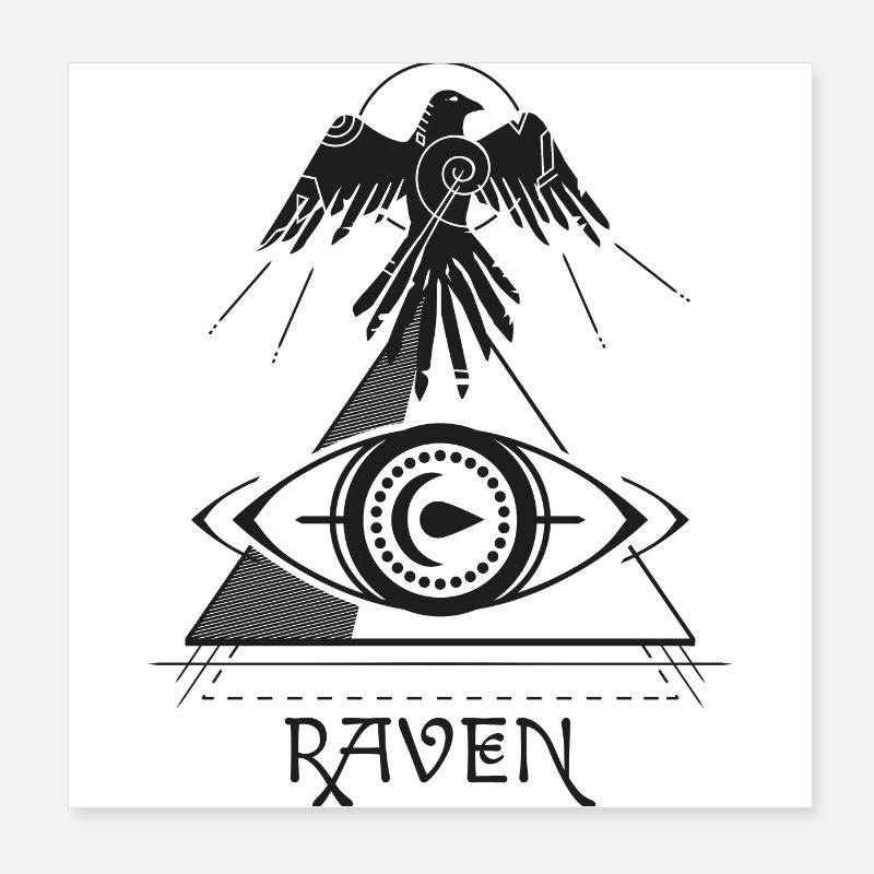Raven Pyramide Auge Tattoo Poster 20x20 cm