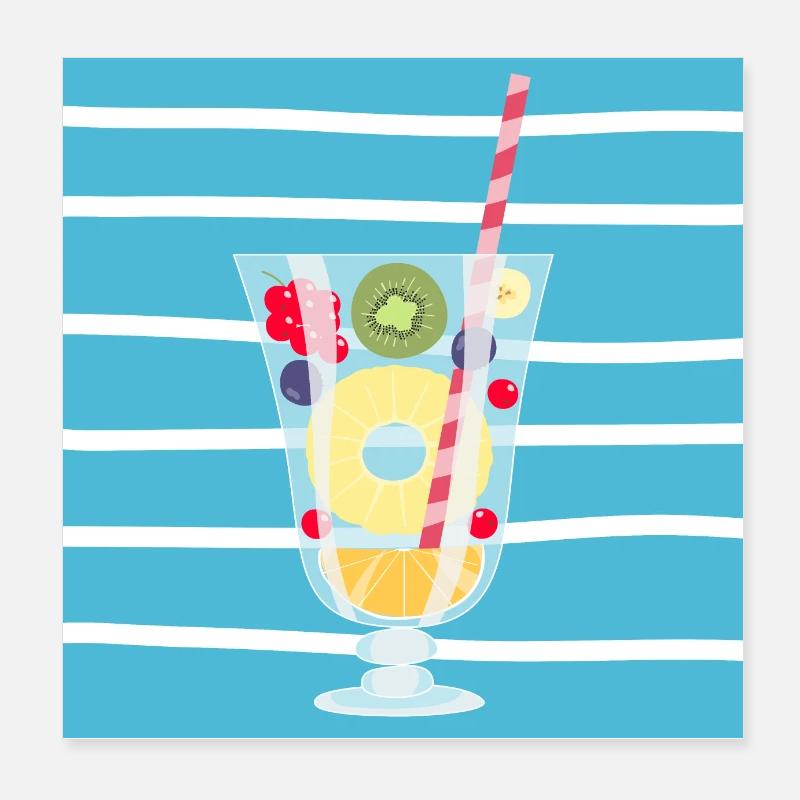 Obstsalat Poster 20x20 cm