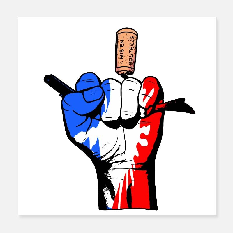 Hand blue white red Poster 8" x 8" (20x20 cm)