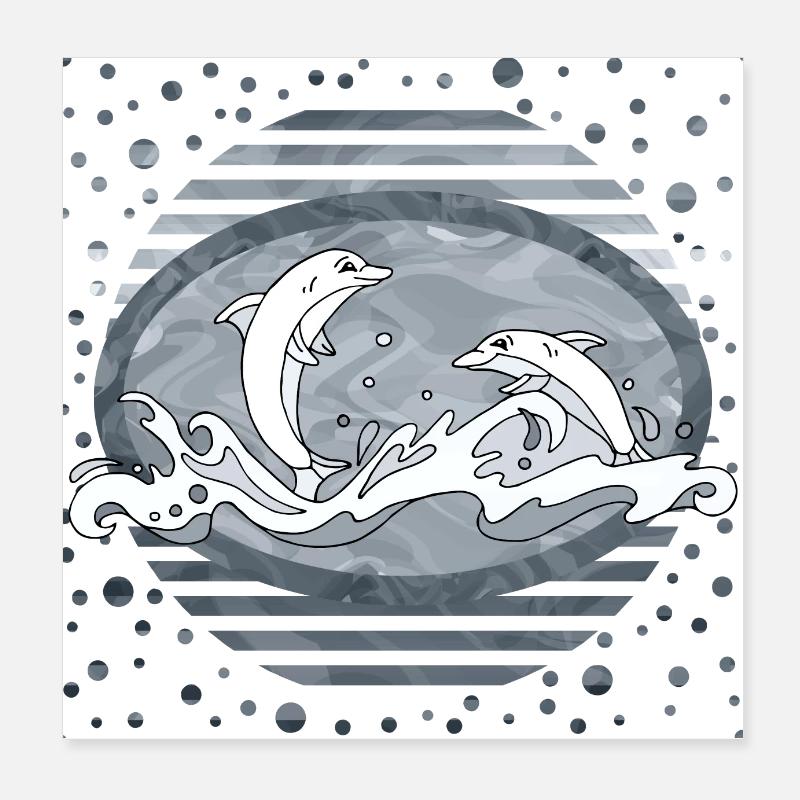 Dauphins Poster 20 x 20 cm