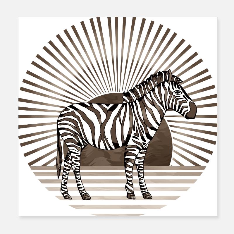 Zèbre Poster 20 x 20 cm