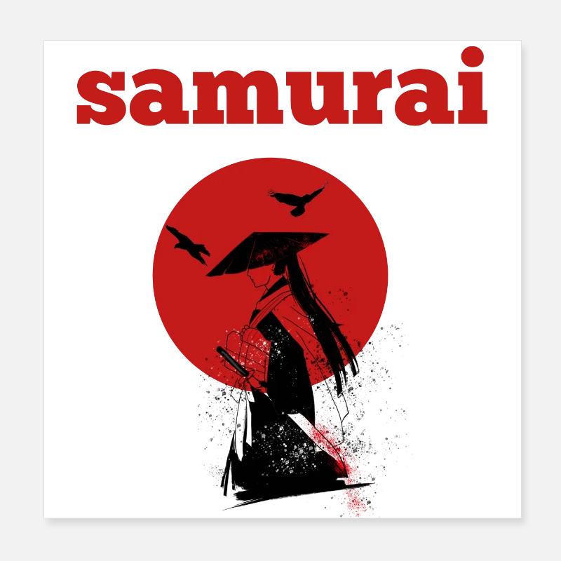 vintage japanese samurai Poster 20 x 20 cm