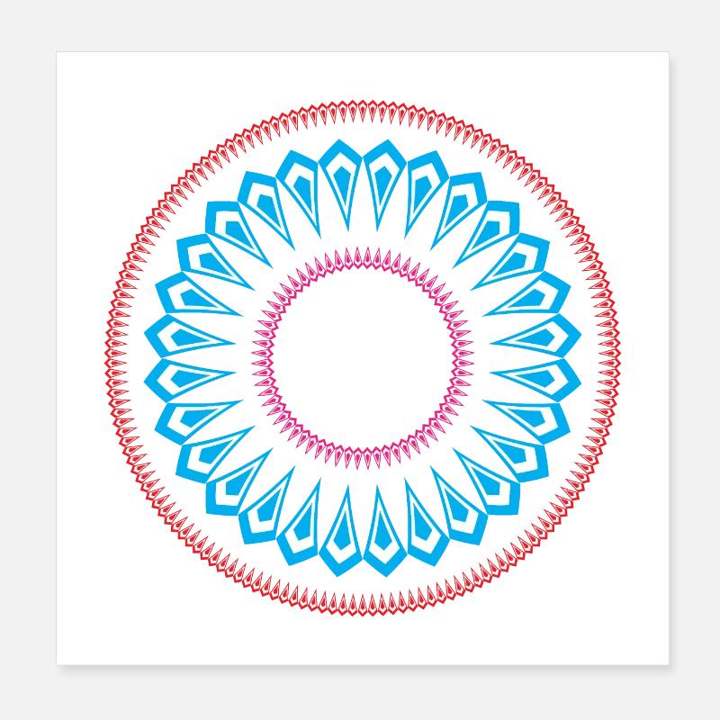 Motif de conception de mandala simple Poster 20 x 20 cm