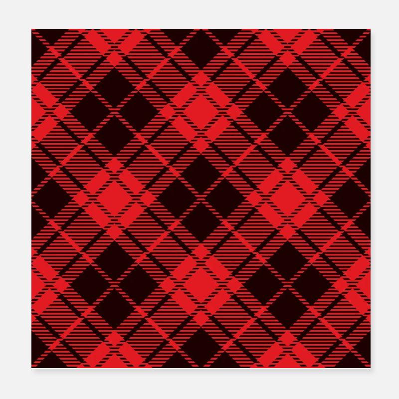 Red and black flannel buffalo pattern Poster 8" x 8" (20x20 cm)