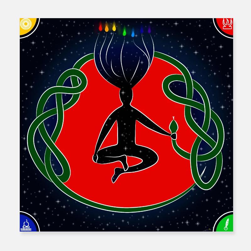 Cernunos - Poster 20x20 cm - Weiß