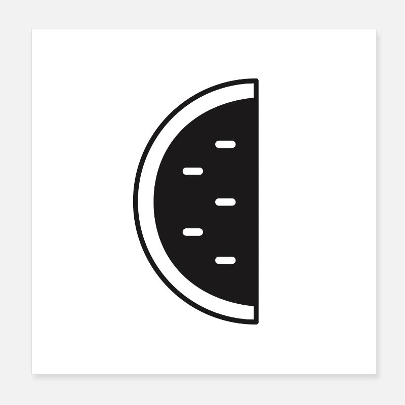 Minimalistisches schwarzes Melonen Muster Poster 20x20 cm