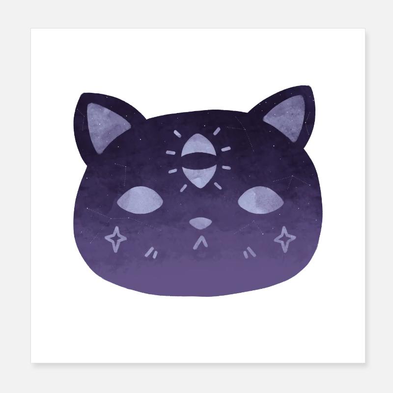 Chat Sorcière Troisième Œil Poster 20 x 20 cm