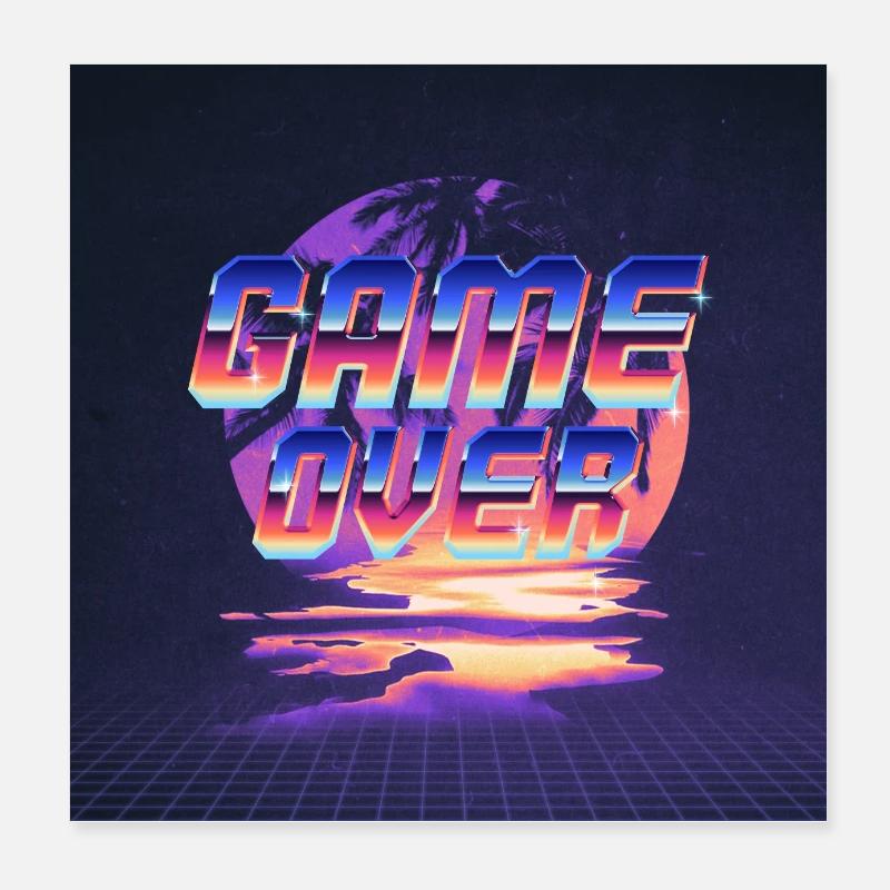 Game Over Retrò Poster 20x20 cm
