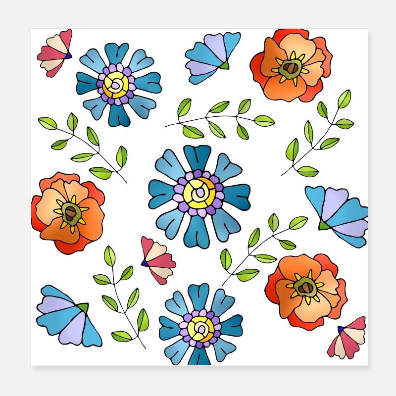 Flowers Poster 8" x 8" (20x20 cm)