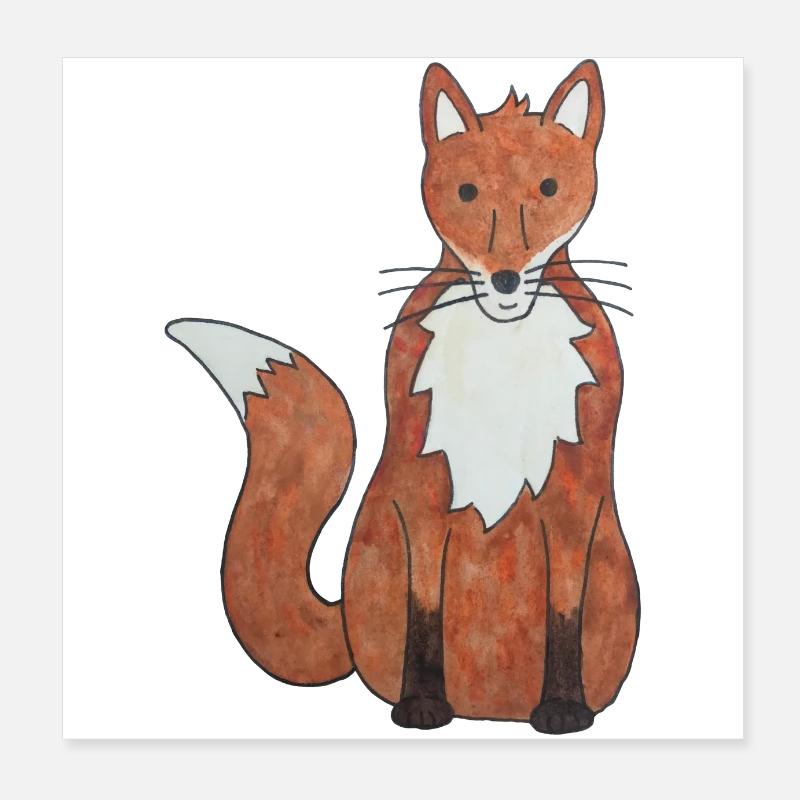 cute fox Poster 8" x 8" (20x20 cm)